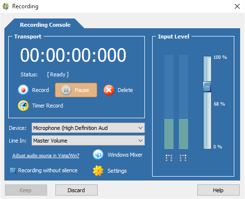 Specify Recording Settings