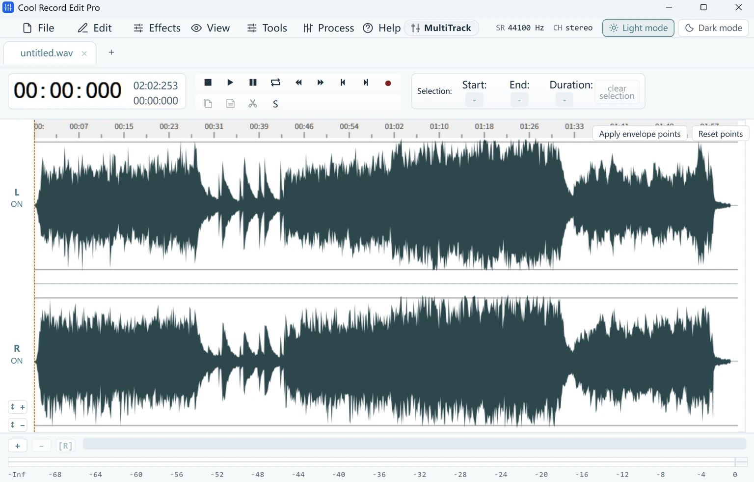 Cool Record Edit Pro · Audio editing workspace